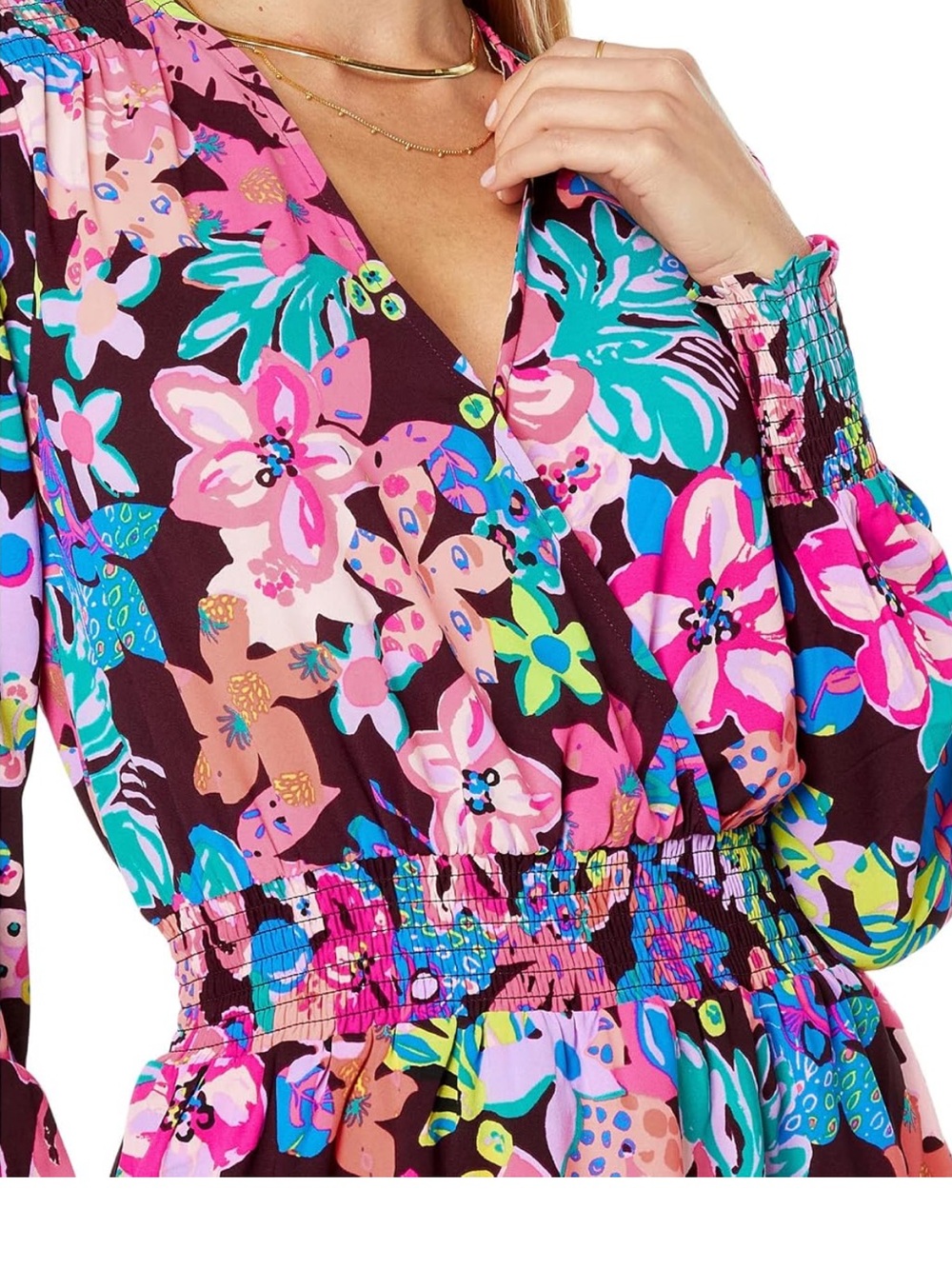 Lilly Pulitzer cherry Ganache Bohemian Floral Tote with Pink Label